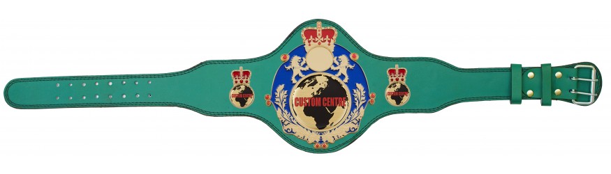 QUEENSBURY PLT LEATHER CUSTOM CHAMPIONSHIP BELT - PLTQUEEN/BLUE/G/CUSTOM - AVAILABLE IN 4 COLOURS QUEENSBURY PLT LEATHER CUSTOM CHAMPIONSHIP BELT - PLTQUEEN/BLUE/G/CUSTOM - AVAILABLE IN 4 COLOURS